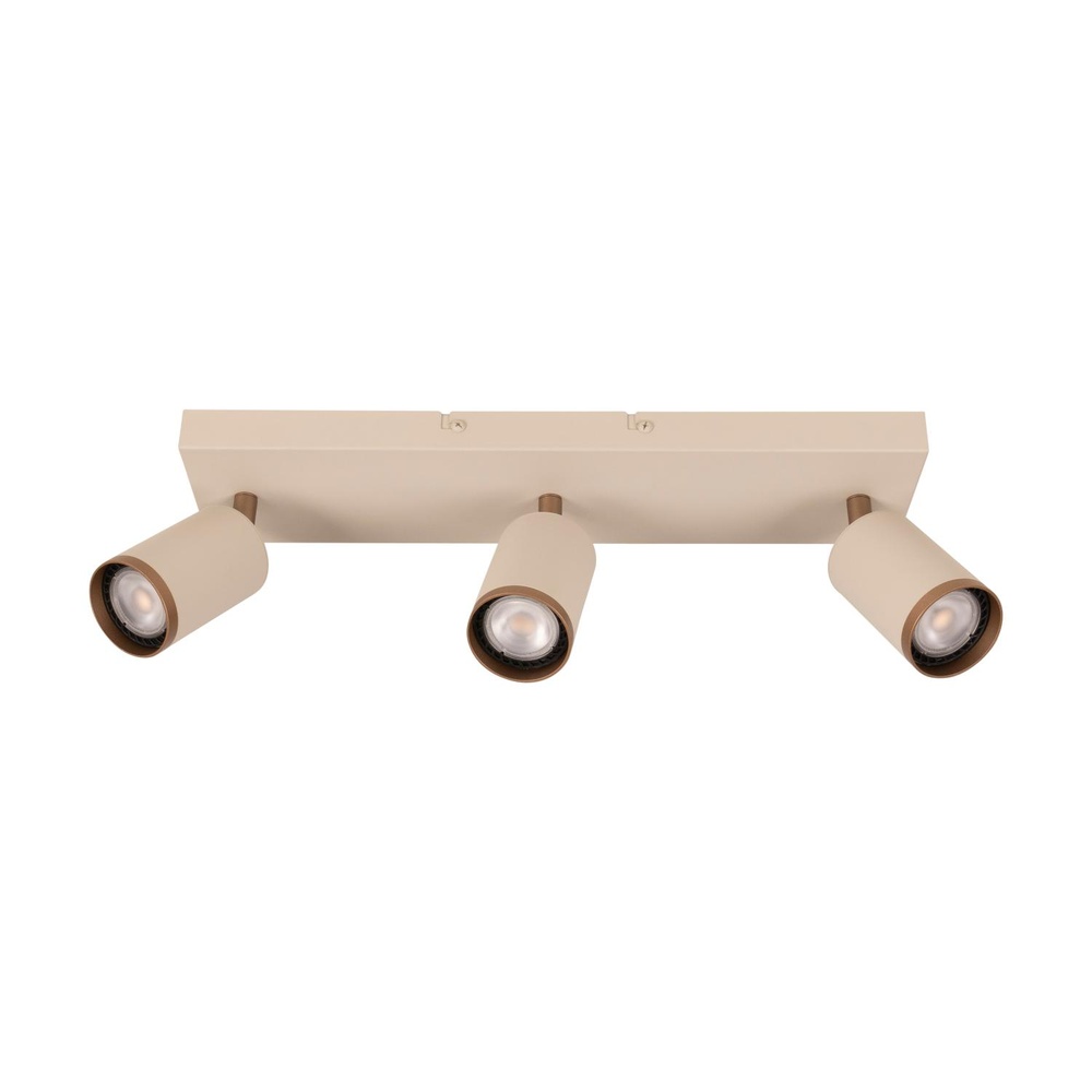 Lucide PlafondspotRegina 3-lichts taupe met koffie bruin - 53914/03/41